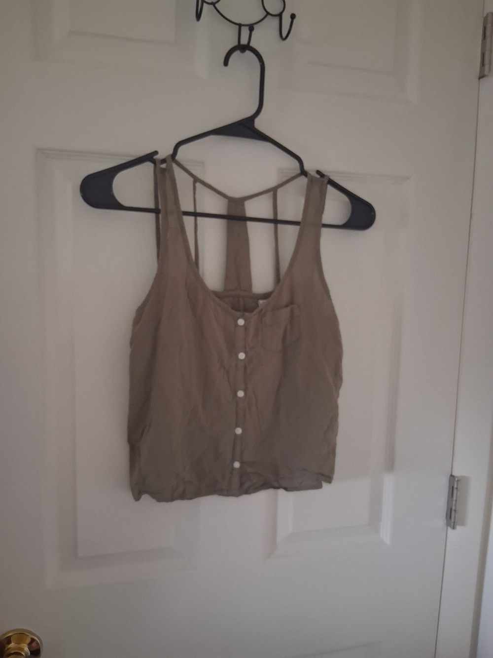 Aeropostale Green Button-Front Strappy Back Camisole